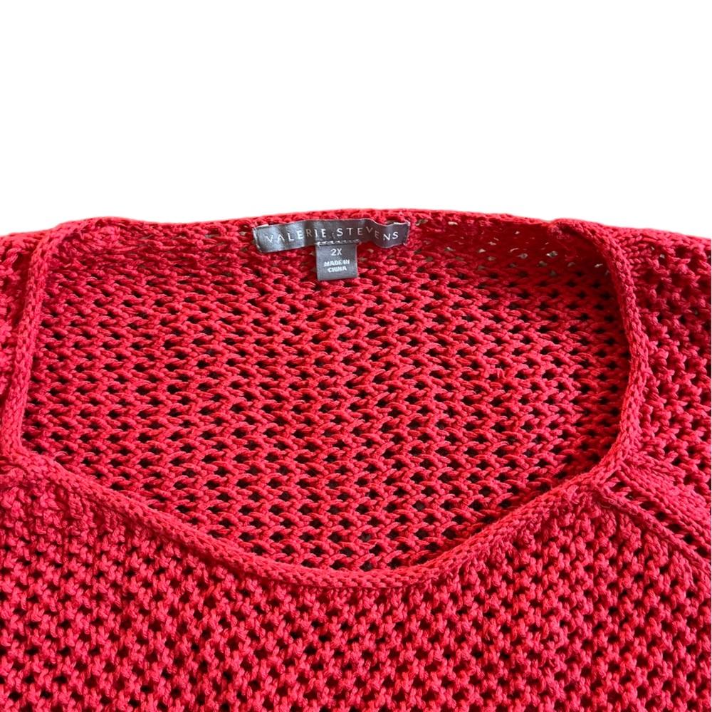 Valerie Stevens Pink Long Sleeve Knit Sweater | Women's 2X - Picture 3 of 5